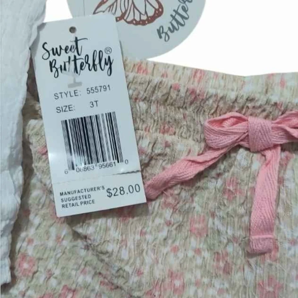 NWT Kids Floral Matching Set - White and Pink